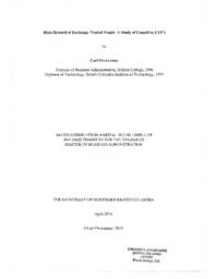 Risk-reward of exchange traded funds: a study of Canadian ETF's