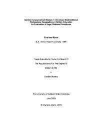 Gender harassment of women in unionized nontraditional professional occupations in British Columbia: An evaluation of legal redress procedures.