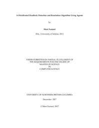 A distribute deadlock detection and resolution algorithm using agents