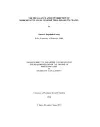 The prevalence and contribution of work related issues in Short Term Disability claims.