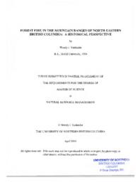 Forest fire in the mountain ranges of north-eastern British Columbia: a historical perspective