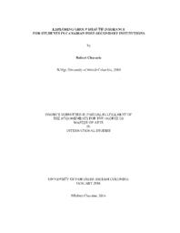 Exploring group health insurance for students in Canadian post-secondary institutions