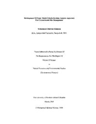 Development of fuzzy multi-criteria decision analysis approach for contaminated site management.