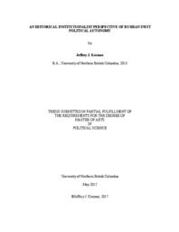 An historical institutionalist perspective of Russian Inuit political autonomy