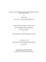 Habitat relationships of boreal forest birds in managed mixedwood forests.