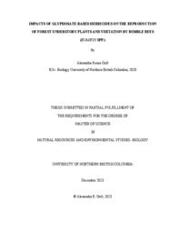 Impacts of glyphosate-based herbicides on the reproduction of forest understory plants and visitation by bumble bees (Bombus spp.)