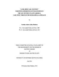 “Look, here I am, I do exist.” Parenting experiences of trans people in the 21st century in Latin America. Case study through the biographical approach