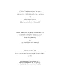 Framing community food security: Connecting the personal to the political.