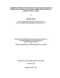 Assessing the effects of uncertainty and climate change on hydrological simulations across a permafrost gradient in North-Central Canada