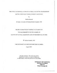  The effect of deregulation of natural gas on the transmission sector: Westcoast (Duke) Energy case study