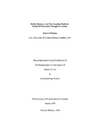 Robin Mathews and the Canadian dialectic: Forms of nationalist thought in Canada.