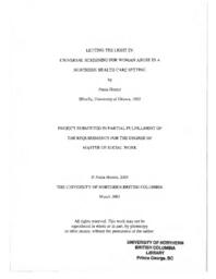 Letting the light in : universal screening for woman abuse in a northern health care setting