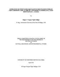 Estimation of snow water equivalent in mountainous terrain using airborne laser altimetry and empirical modelling, Coast Mountains, B.C., Canada
