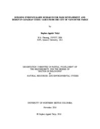 Building evidence-based research for park development and design in Canadian cities : cases from the City of Vancouver parks