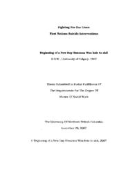 Fighting for our lives: First Nations suicide interventions.