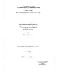 Is Canada a middle power?: an empirical test of the middle power debate