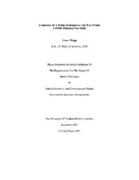 Evaluation of a Public Participatory GIS tool within a public planning case study.