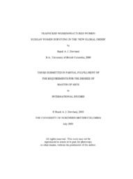 Trafficked women/fractured women:  Russian women surviving in the 'new global order'.