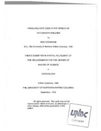 Paralinguistic cues in the speech of withdrawn children
