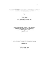 Women's perceptions of helpful and hindering incidents in coping with sexual harassment.