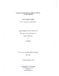 Transpersonal psychotherapy applied to children: a Jungian approach