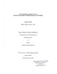 Nurse practitioner models of care in rural northern British Columbian emergency care settings