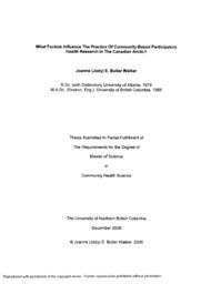 What factors influence the practice of community-based participatory health research in the Canadian Arctic?
