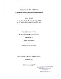 Assessing the role and extent of relational bullying among grade seven boys
