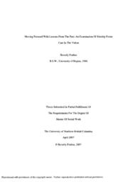 Moving forward with lessons from the past: An examination of kinship foster care in the Yukon.