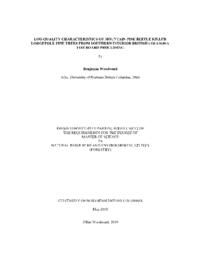 Log quality characteristics of mountain pine beetle killed lodgepole pine trees from southern interior British Columbia for board processing.
