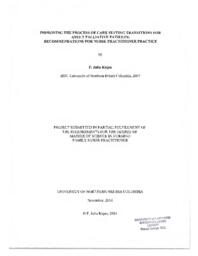 Improving the process of care setting transitions for adult palliative patients: recommendations for nurse practitioner practice