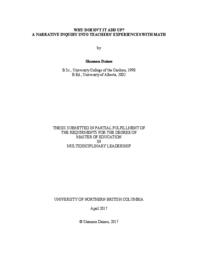 Why doesn't it add up? A narrative inquiry into teachers' experiences with math