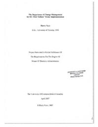 The importance of change management for BC First Nations' treaty implementation