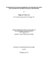 Incorporation of trauma-informed practice principles by nurse practitioners into telemental health care provision