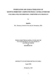 Purification and characterization of growth-inhibitory compounds from 2 genera of British Columbia wild mushrooms: fomitopsis and phaeolus