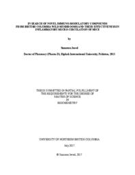 In search of novel immune-modulatory compounds from British Columbia wild mushrooms and their effectiveness in inflammatory micro-circulation of mice