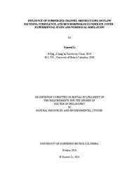 Influence of submerged channel obstructions on flow patterns, turbulence, and bed morphology under ice cover - experimental study and numerical simulation