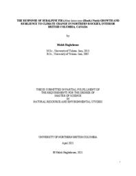 The response of subalpine fir (Abies lasiocarpa (Hook.) Nutt)) growth and resilience to climate change in Northern Rockies, Interior British Columbia, Canada