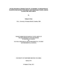 Increased biogas production by anaerobic co-digestion of wastewater sludge with fruit and vegetable waste, and by sludge pre-treatment.