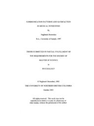 Communication patterns and satisfaction in medical interviews.