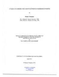A parent handbook for parents of French immersion students