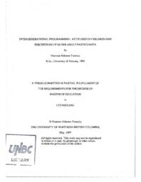 Intergenerational programming: attitudes of children and perceptions of older adult participants