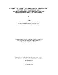 Studying the efficacy and service users' experience of a cognitive behaviour therapy group for adults experiencing anxiety and/or panic in a community mental health setting.