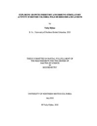 Exploring growth-inhibitory and immuno-stimulatory activity in British Columbia wild mushrooms and lichens.