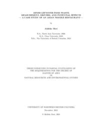 Diner leftover food waste: Measurement, drivers, and potential effects — a case study of an Asian noodle restaurant