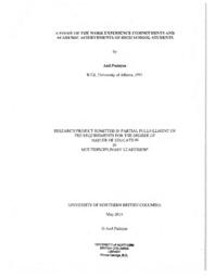 A study of the work experience commitments and academic achievements of high school students