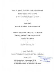 Health, social and educational resources for children with FAS/FAE in two northern BC communities