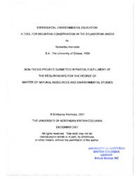 Experiential environmental education: a tool for mountain conservation in the Ecuadorian Andes