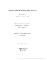 Like minds: a case study of child protection workers' shared values