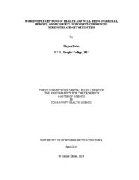 Women's perceptions of health and well-being in a rural, remote, and resource-dependent community